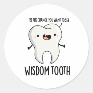 Sticker Rond Sagesse Dent Dentelle Dentelle Sage Dentelle Pun d