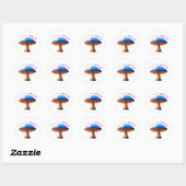 Sticker Rond Sagesse du champignon (Feuille)