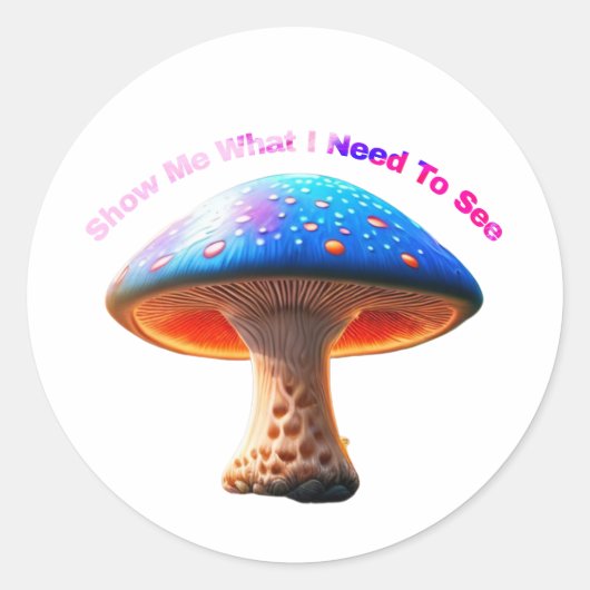 Sticker Rond Sagesse du champignon (Devant)