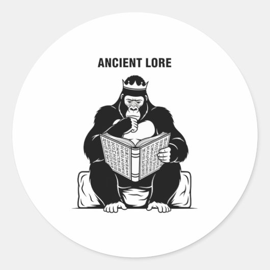Sticker Rond Sagesse primitive : réflexion de dos argenté avec (Devant)