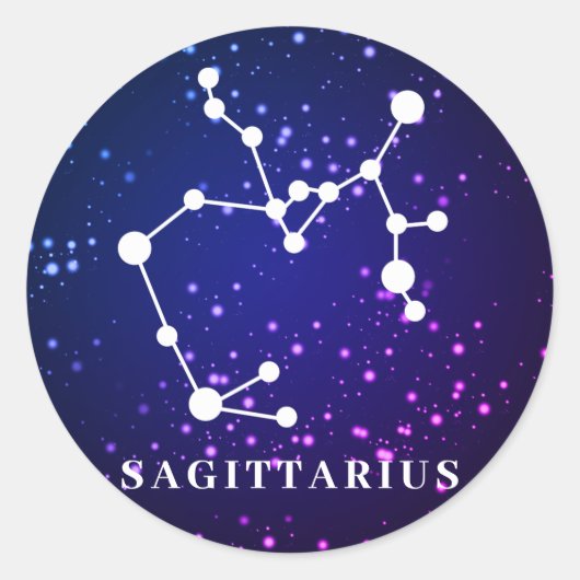 Sticker Rond Sagittaire Constellation Zodiaque (Devant)