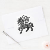 Sticker Rond Sagittaire — L'Archer par BurnsInHell (Enveloppe)