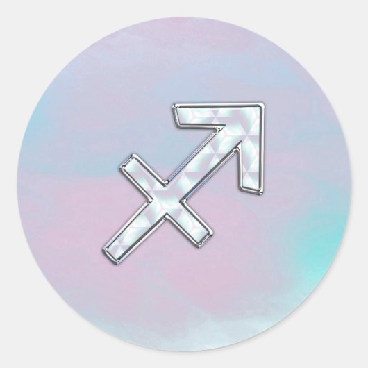 Sticker Rond Sagittaire moderne Zodiac sur Mère de style perle (Devant)