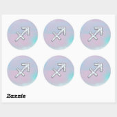 Sticker Rond Sagittaire moderne Zodiac sur Mère de style perle (Feuille)