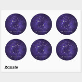Sticker Rond Sagittaire pourpre zodiaque | Horoscope astrologiq (Feuille)