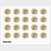 Sticker Rond Sagittaire zodiaque vintage (Feuille)