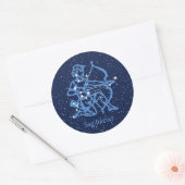Sticker Rond Sagittarius Constellation & Zodiac Signe avec étoi (Enveloppe)