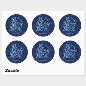 Sticker Rond Sagittarius Constellation & Zodiac Signe avec étoi (Feuille)