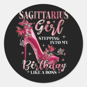 Sticker Rond Sagittarius Girl Entrant Dans Mon Anniversaire Com