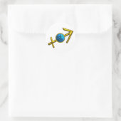 STICKER ROND SAGITTARIUS, SIGNE D'ANNIVERSAIRE DE ZODIAC BLEU O (Sac)