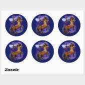Sticker Rond Sagittarius signe zodiaque (Feuille)