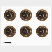 Sticker Rond Sagittarius Zodiac Archer (Feuille)