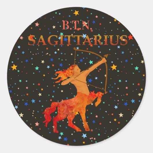 Sticker Rond Sagittarius zodiac moderne personnalisé (Devant)