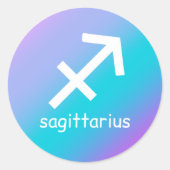 Sticker Rond Sagittarius Zodiac Star Sign Astrologie Bleu pourp (Devant)