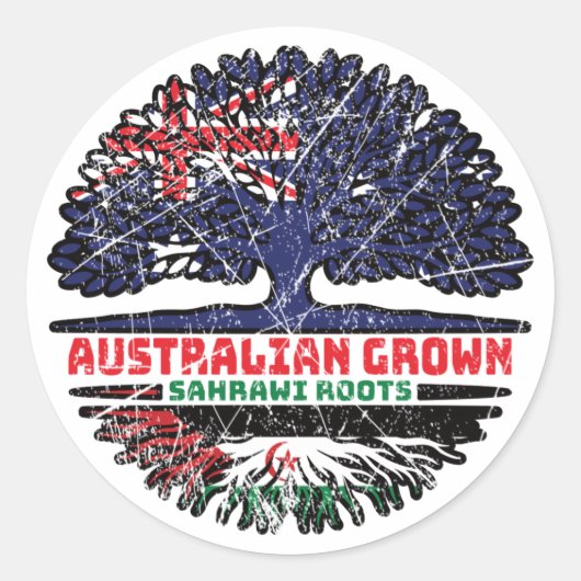 Sticker Rond Sahara occidental Sahraoui Australie arbre Austral (Devant)