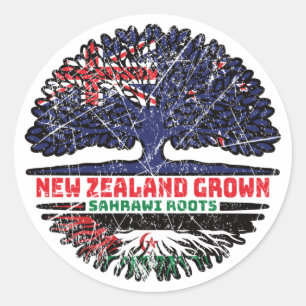 Sticker Rond Sahara occidental Sahraoui Nouvelle-Zélande Nouvel