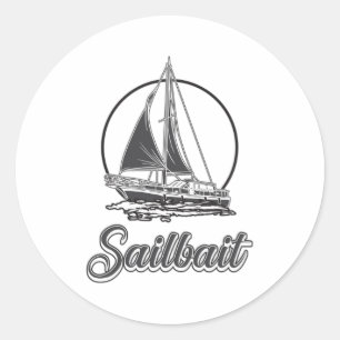 Sticker Rond Sailbait Bateau Voile Voile Voile Voile Voile Voil