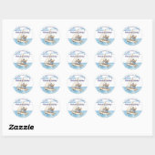 Sticker Rond Sailor Teddy Bear fête d'anniversaire (Feuille)