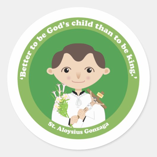 Sticker Rond Saint Aloysius Gonzaga (Devant)