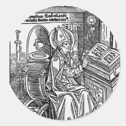 Sticker Rond Saint Ambroise de Milan (Devant)