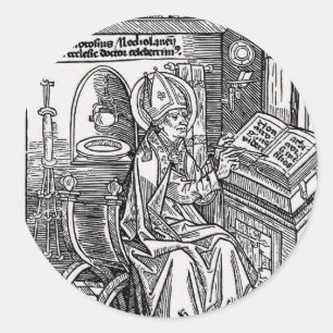 Sticker Rond Saint Ambrose de Milan