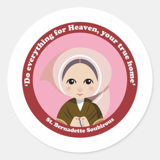 Sticker Rond Saint Bernadette Soubirous (Devant)
