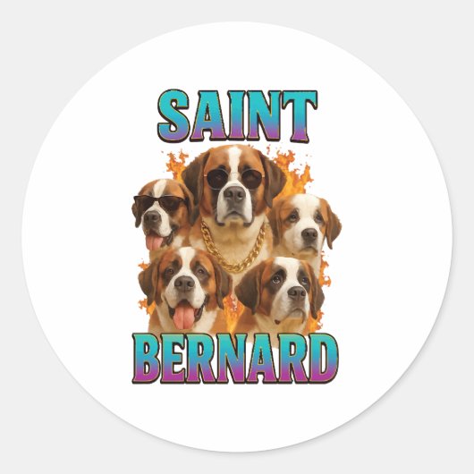 Sticker Rond Saint Bernard  (Devant)