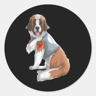 Sticker Rond Saint Bernard I Love Maman Tattoo Dog Shirt Funny