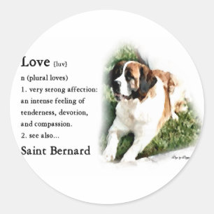 Sticker Rond Saint Bernard Lovers