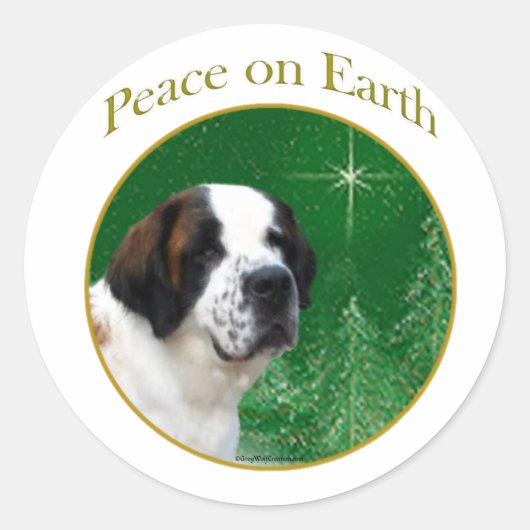 Sticker Rond Saint Bernard Peace (Devant)
