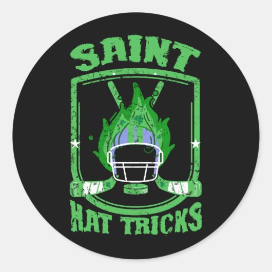 Sticker Rond Saint Casquette Tricks Hockey Shamrock Casque St P (Devant)