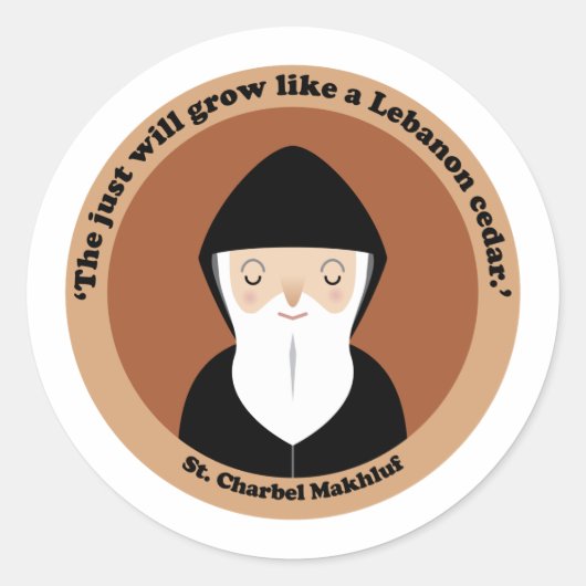 Sticker Rond Saint Charbel Makhluf (Devant)