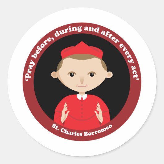 Sticker Rond Saint Charles Borromeo (Devant)
