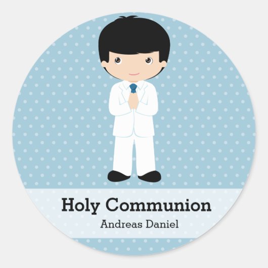 Sticker Rond Saint-Communion garçon * Choisissez votre couleur (Devant)