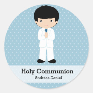 Sticker Rond Saint-Communion garçon * Choisissez votre couleur 