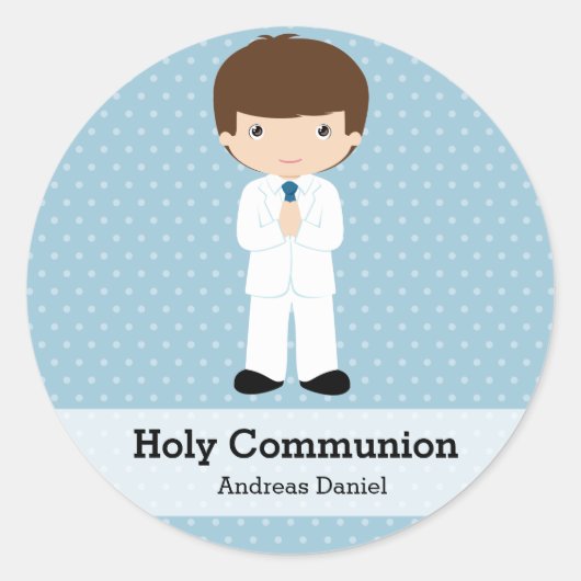 Sticker Rond Saint-Communion garçon * Choisissez votre couleur  (Devant)