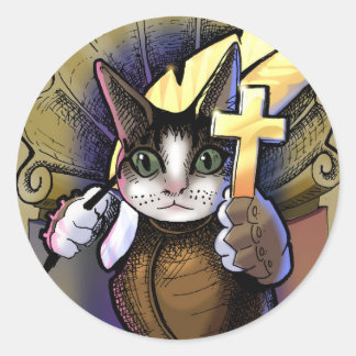 Sticker Rond Saint Expeditus, saint patron des résolutions rapi