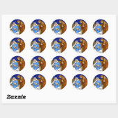 Sticker Rond Saint-Famille Saison Design Enveloppe Sceaux (Feuille)