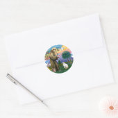 Sticker Rond Saint François - chat Van turc (Enveloppe)