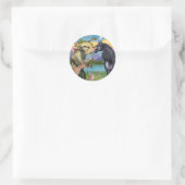 Sticker Rond Saint François - Cheval arabe noir (Sac)