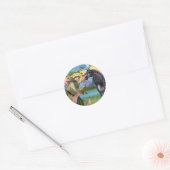 Sticker Rond Saint François - Cheval arabe noir (Enveloppe)