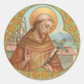 Sticker Rond Saint François d'Assise (BK 002) (Devant)