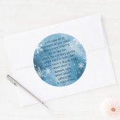 Sticker Rond Saint François d'Assise Prière Snowflake hiver (Enveloppe)