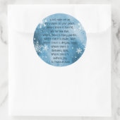 Sticker Rond Saint François d'Assise Prière Snowflake hiver (Sac)