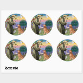 Sticker Rond Saint François - Golden Retriever (#1) (Feuille)