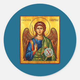 Sticker Rond Saint Gabriel l'Archange Orthodoxe Oriental Byzant
