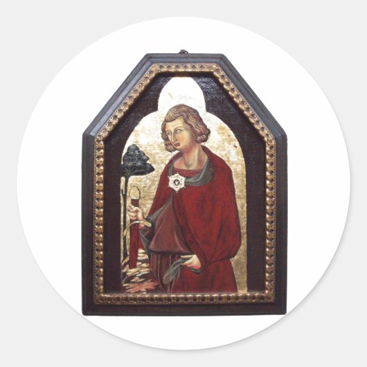 STICKER ROND SAINT GALGANO / LÉGENDE DE L'ÉPÉE DANS LE ROCHER (Devant)