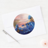 STICKER ROND SAINT GEORGE ET ALIEN DRAGON (Enveloppe)