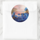 STICKER ROND SAINT GEORGE ET ALIEN DRAGON (Sac)