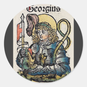 Sticker Rond Saint Georges et le Dragon Grand Martyr
